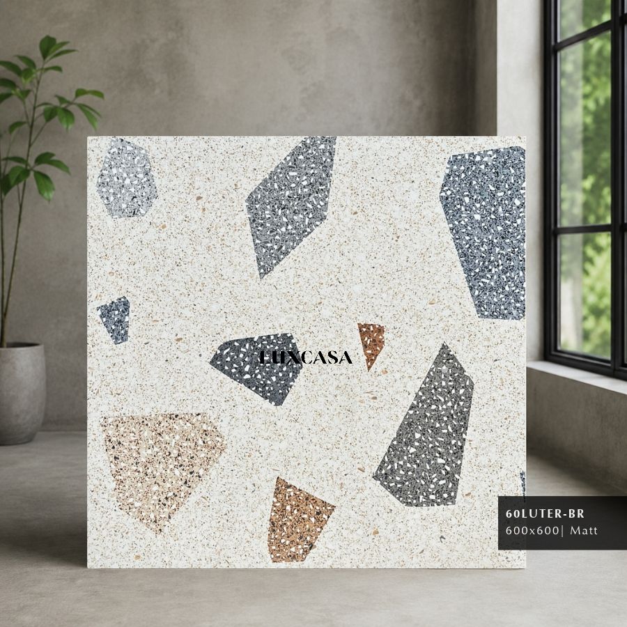 Hình ảnh gạch Terrazzo 600x600 60LUTER-BR với thiết kế đẹp mắt, chất lượng cao cho không gian sống